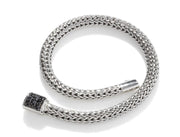 JOHN HARDY Icon Silver Bracelet With Black Sapphires 5mm